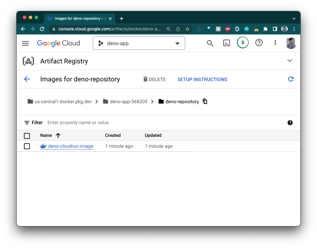 Image in Google Artifact Registry